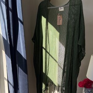 Rhea Green Open Weave Kimono